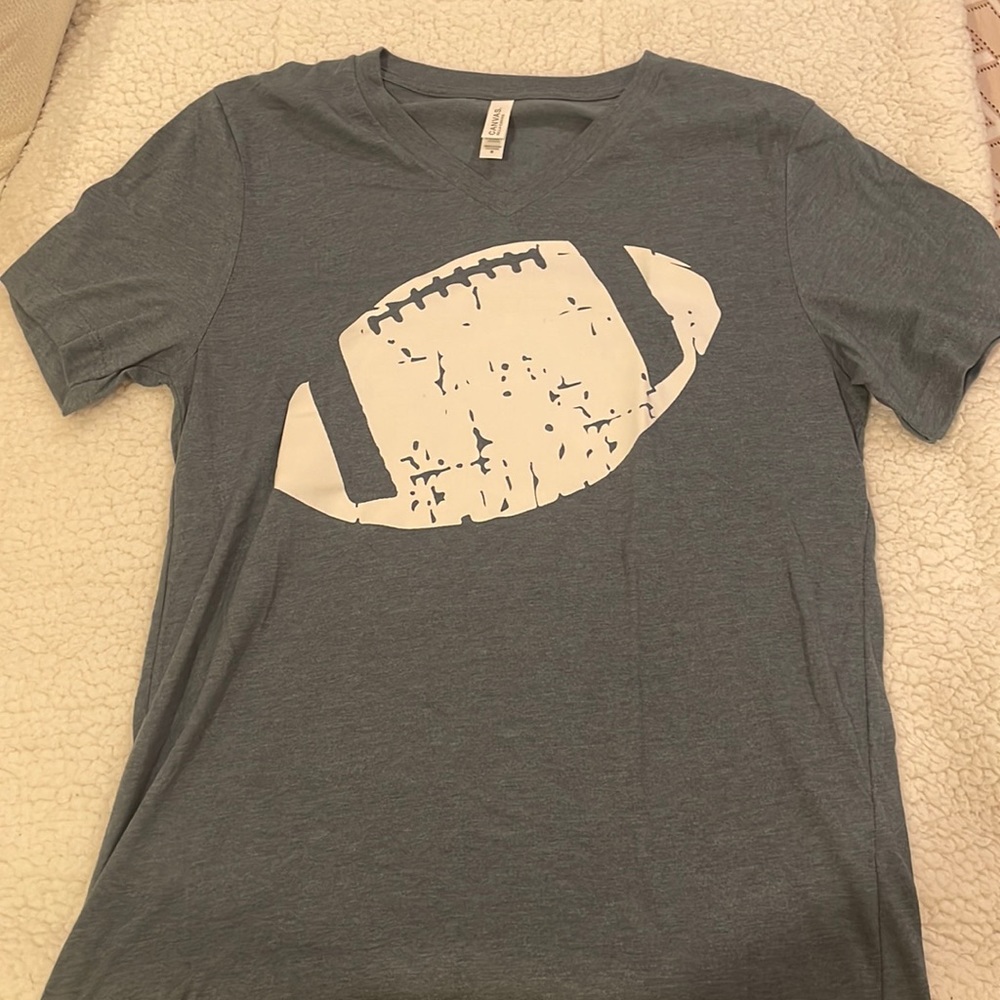 Bella canvas brand football v neck shirt